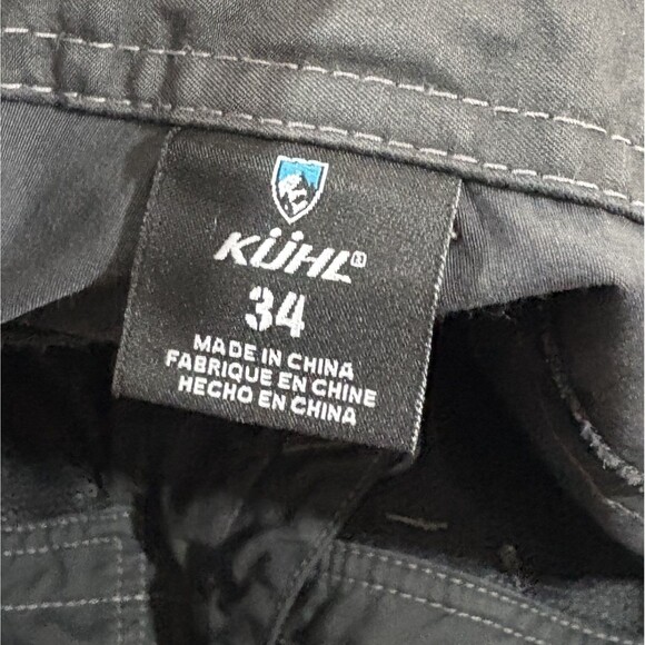 KUHL Charcoal Gray Cargo Carpenter Pockets Hiking Shorts Mens Nylon Sz 34 FLAWS - Picture 8 of 12